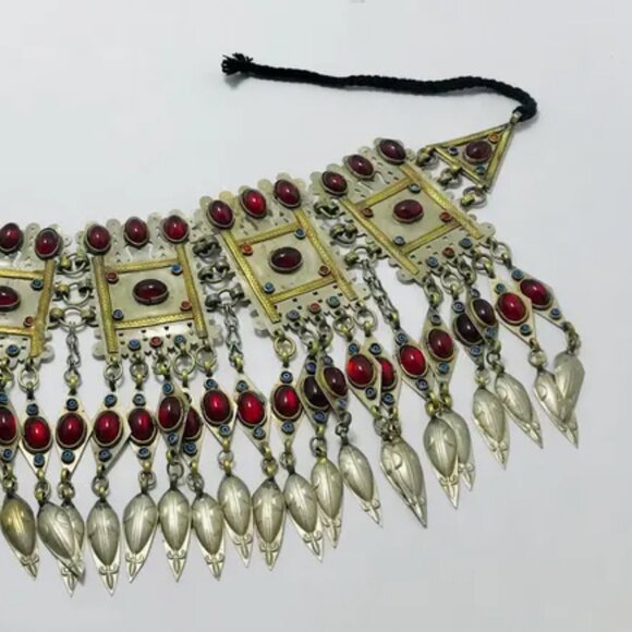 Vintage Turkmen Kuchi Belt, Handmade Belly Belt, Boho Turkmen Belly Dance Belt, - Picture 6 of 16